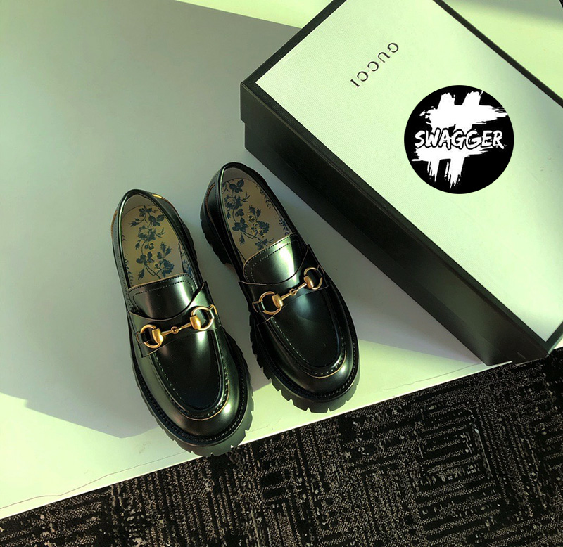 Giày Gucci Leather Lug Sole Loafers Like Auth chất lượng tương đương hãng full box và phụ kiện