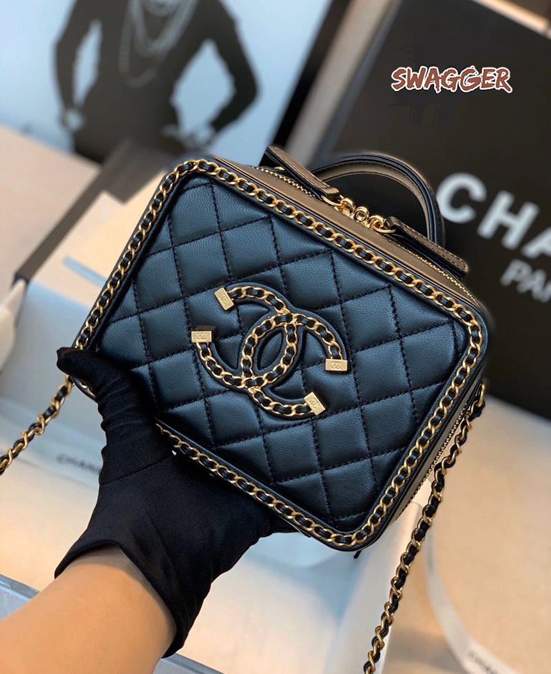 Chanel Black 22S Top Handle Mini Vanity Bag  STYLISHTOP