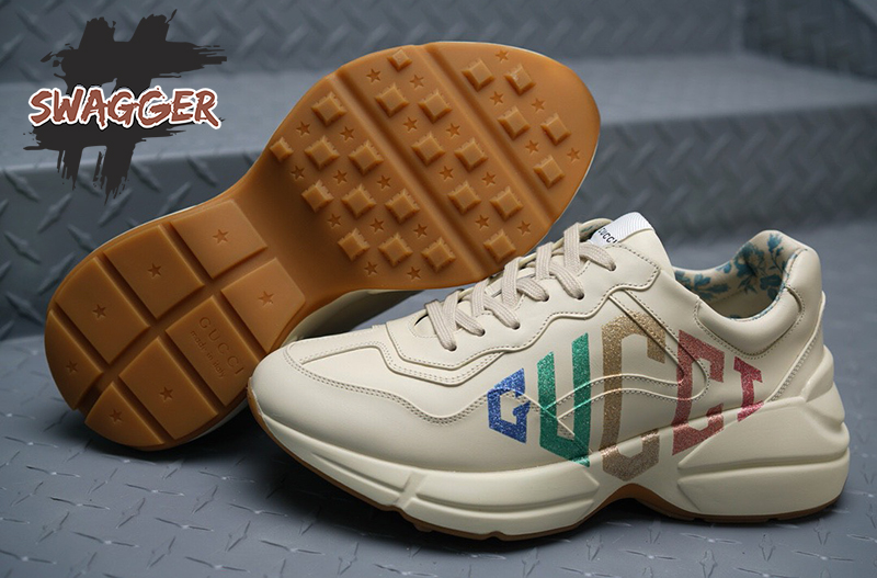 Giày Gucci Rhyton Glitter Gucci Leather Sneaker Like Authentic sử dụng chất liệu chính hãng chuẩn 99%