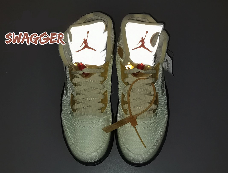 Giày Nike Air Jordan 5 Retro Off White Sail Pk God Factory, sử dụng chất liệu chính hãng chuẩn 99%