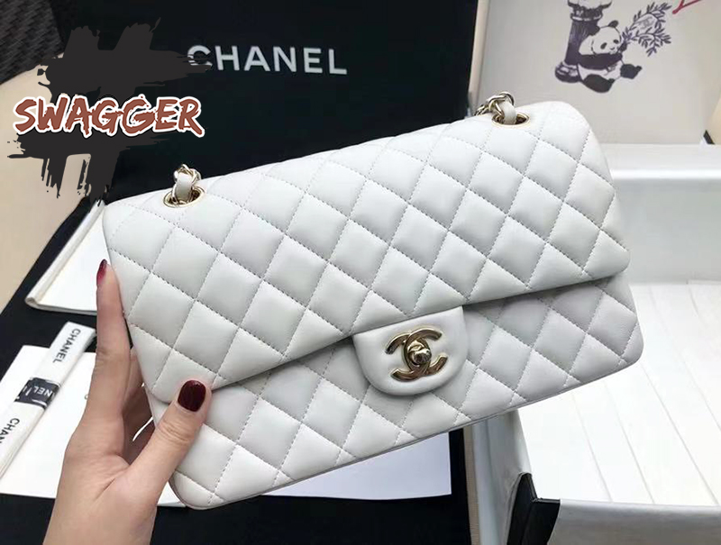 Chanel Classic Single Flap Quilted Jumbo White  US