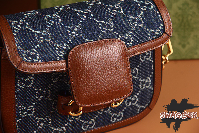 Túi Xách Gucci 1955 Horsebit Bag Mini Blue Like Authentic sử dụng chất liệu da nguyên bản như chính hãng, sản xuất hoàn toàn bằng thủ công, chuẩn 99%