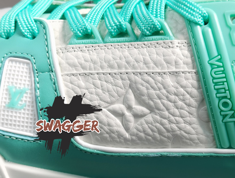 louis vuitton trainer sneaker green white like authentic sử dụng chất liệu da nguyên bản như chính hãng, cam kết chất lượng tốt nhất chuẩn 99%, full box và phụ kiện