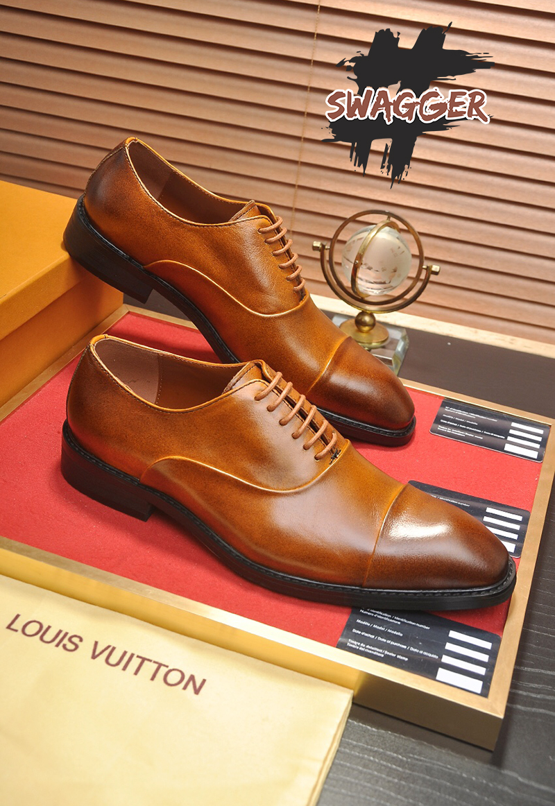 Giày Tây Louis Vuitton Nâu Da Bò, sử dụng chất liệu da bò, bên trong sử dụng chất liệu da cừu, làm thủ công 100% cam kết chất lượng tốt nhất, chuẩn 99%, full box và phụ kiện