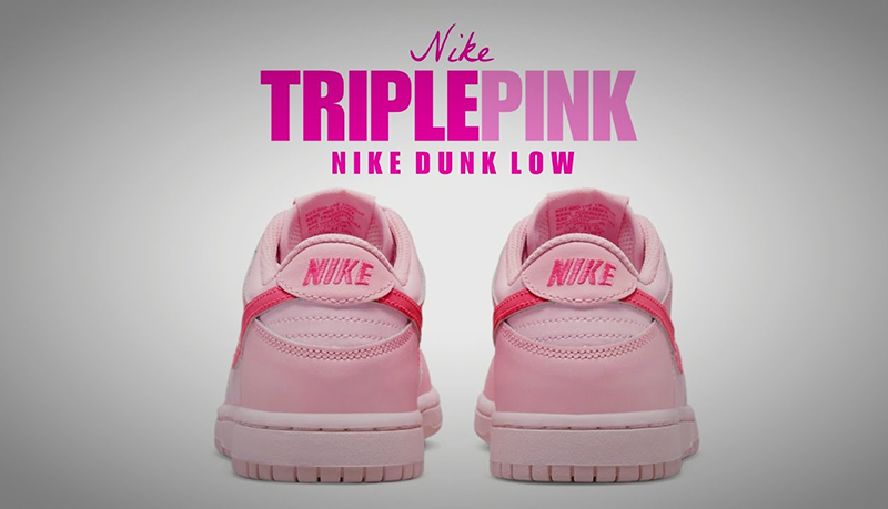 Khám Phá Thiết Kế Đôi Nike Dunk Low Triple Pink Của Phái Nữ với thiết kế có màu sắc nhẹ nhàng phù hợp với phải nữ, vì vậy đôi giày này khả năng sẻ được nhiều bạn trẻ yêu thích và lựa chọn