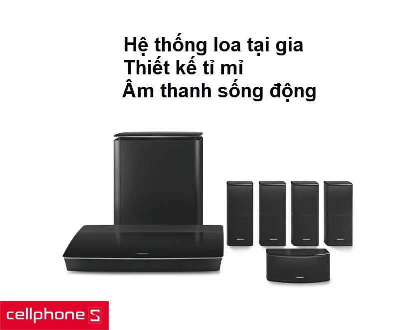 Bộ dàn âm thanh gia đình Bose Lifestyle với loa vệ tinh nhỏ gọn và loa trung tâm