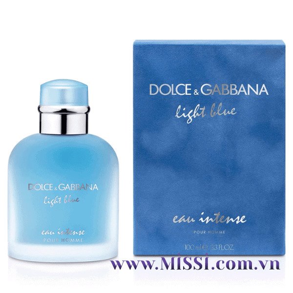Chai nước hoa Dolce & Gabbana Light Blue Eau Intense Pour Homme màu xanh ngọc