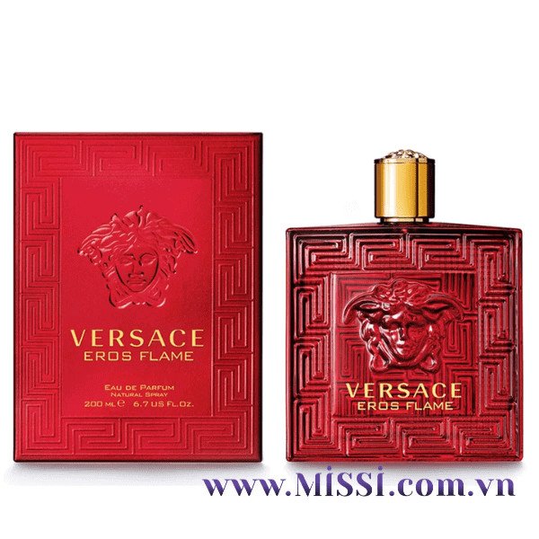 Chai nước hoa Versace Eros Flame EDP màu đỏ rực rỡ, biểu tượng của sự đam mê