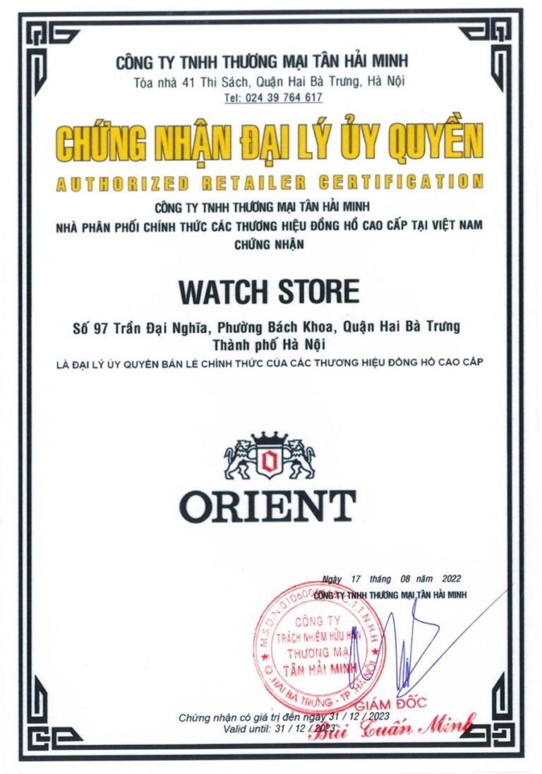 Chi tiết tinh tế của đồng hồ Orient cơ nam