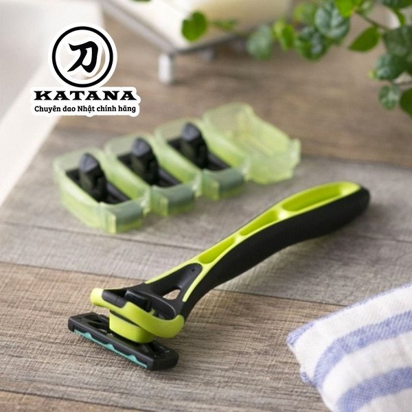 dao cạo râu của nhật xfit 5 lưỡi màu xanh, sản phẩm cạo râu cao cấp