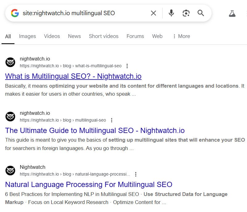 detect keyword cannibalization with google search operators