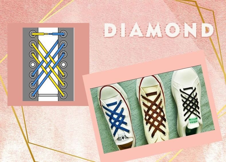 Đôi giày sneaker với cách buộc dây giày 5 lỗ tạo hình kim cương độc đáo và giấu dây gọn gàng