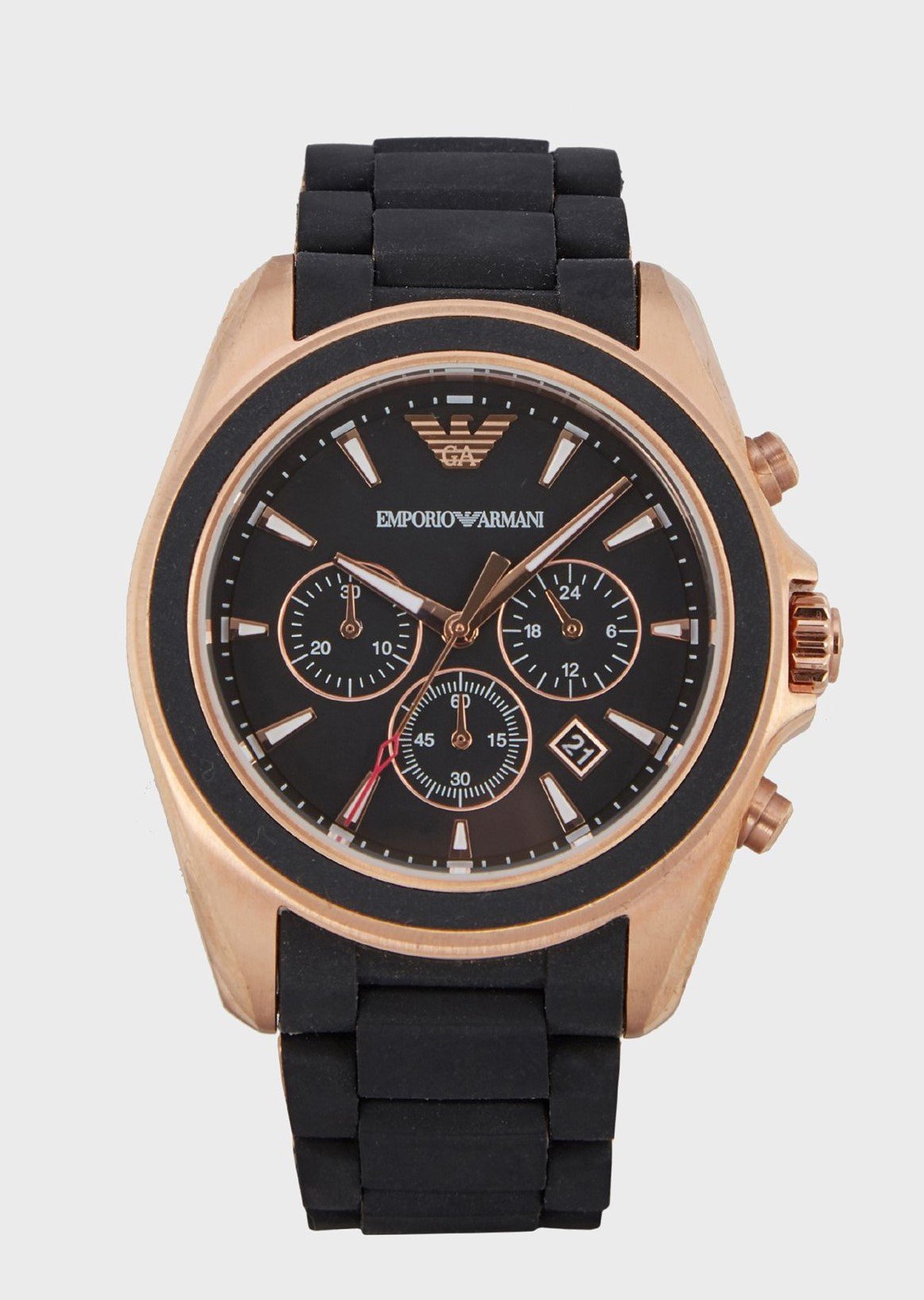 Đồng hồ Armani nam dây cao su Cronograph