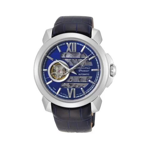 Đồng hồ cơ Seiko Premier SSA399J1 với mặt số xanh dương và dây da sang trọng