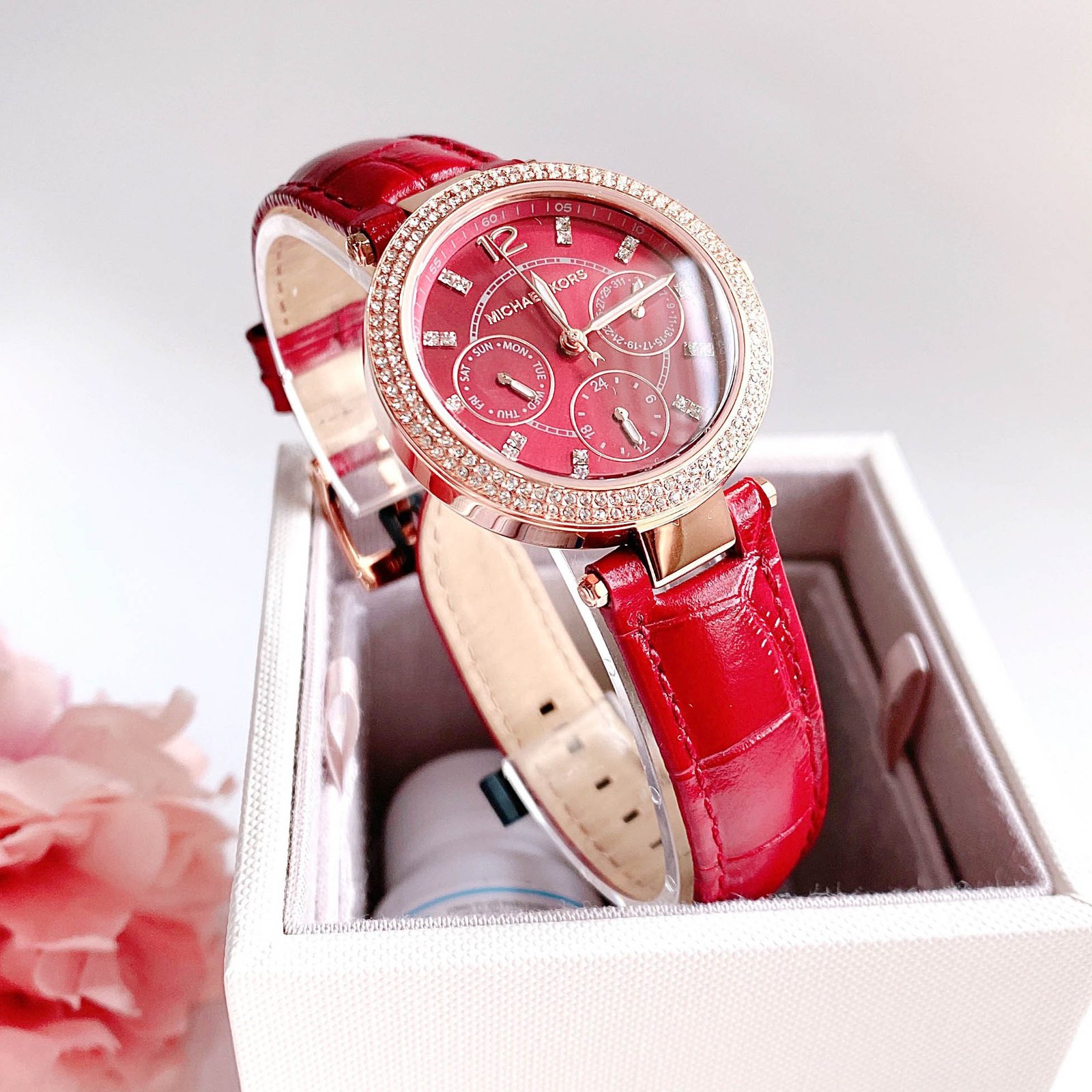 Đồng hồ Michael Kors nữ Mini Parker MK6451 thép không gỉ vàng hồng