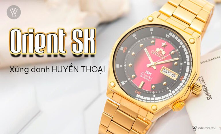 Đồng hồ Orient SK "Vua biển" chính hãng với thiết kế mặt lửa cá tính.