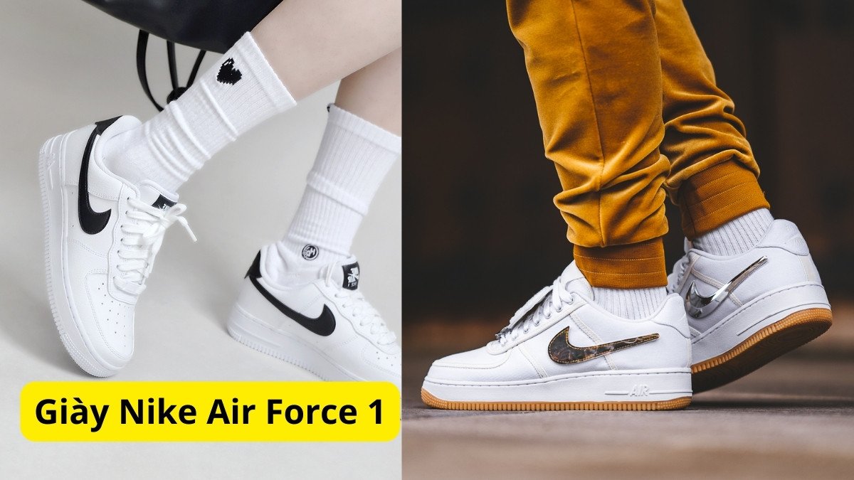 Giày Nike Air Force 1 màu trắng cổ điển cho nam, sneaker Nike nam đẹp phong cách đường phố