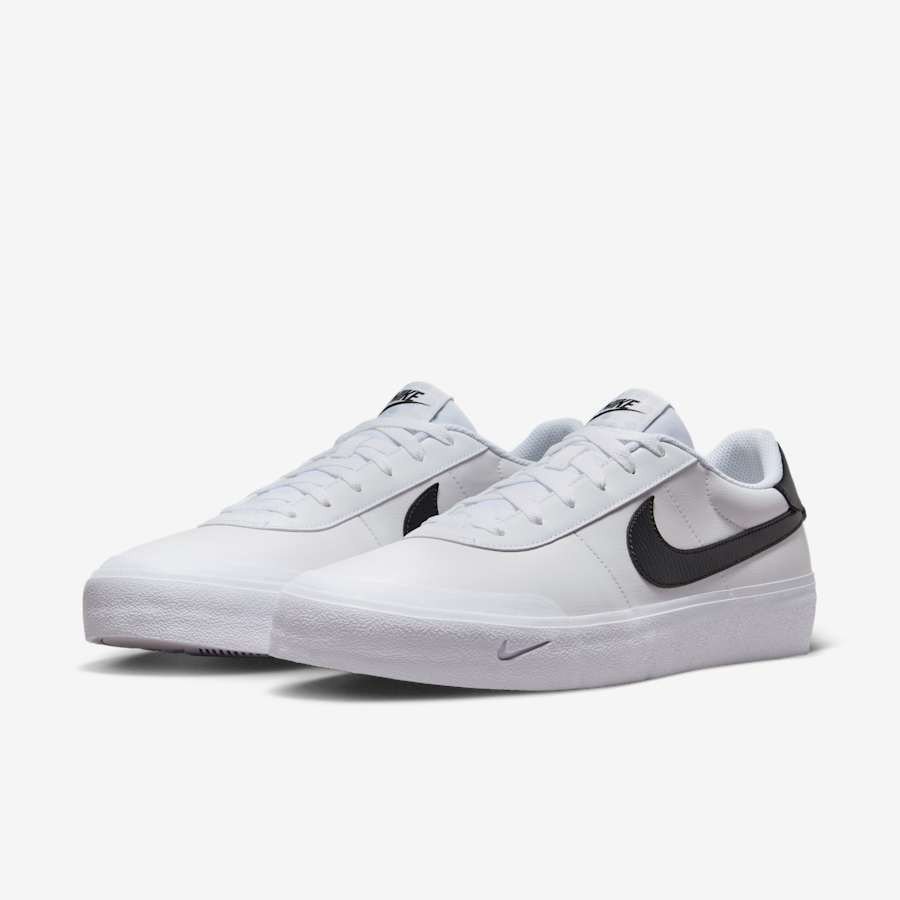 Giày Nike Court Shot nam trắng đen chi tiết gót