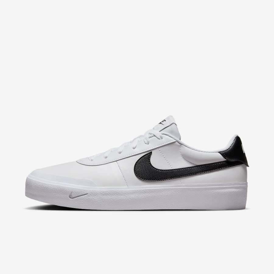 Giày Nike Court Shot nam trắng đen mặt bên