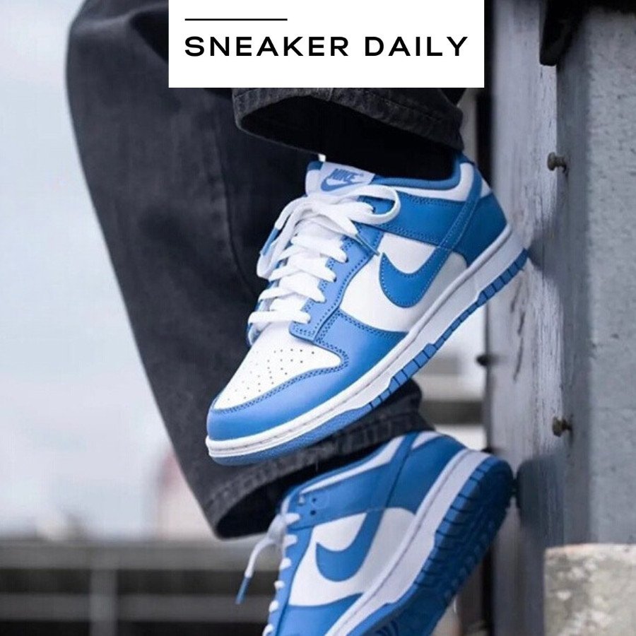 Giày Nike Dunk Low Polar Blue màu xanh mát mắt, thể hiện phong cách năng động