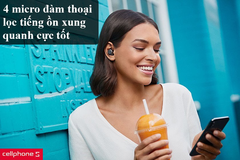 Hệ thống bốn micro đàm thoại trên tai nghe Jabra Elite 75T