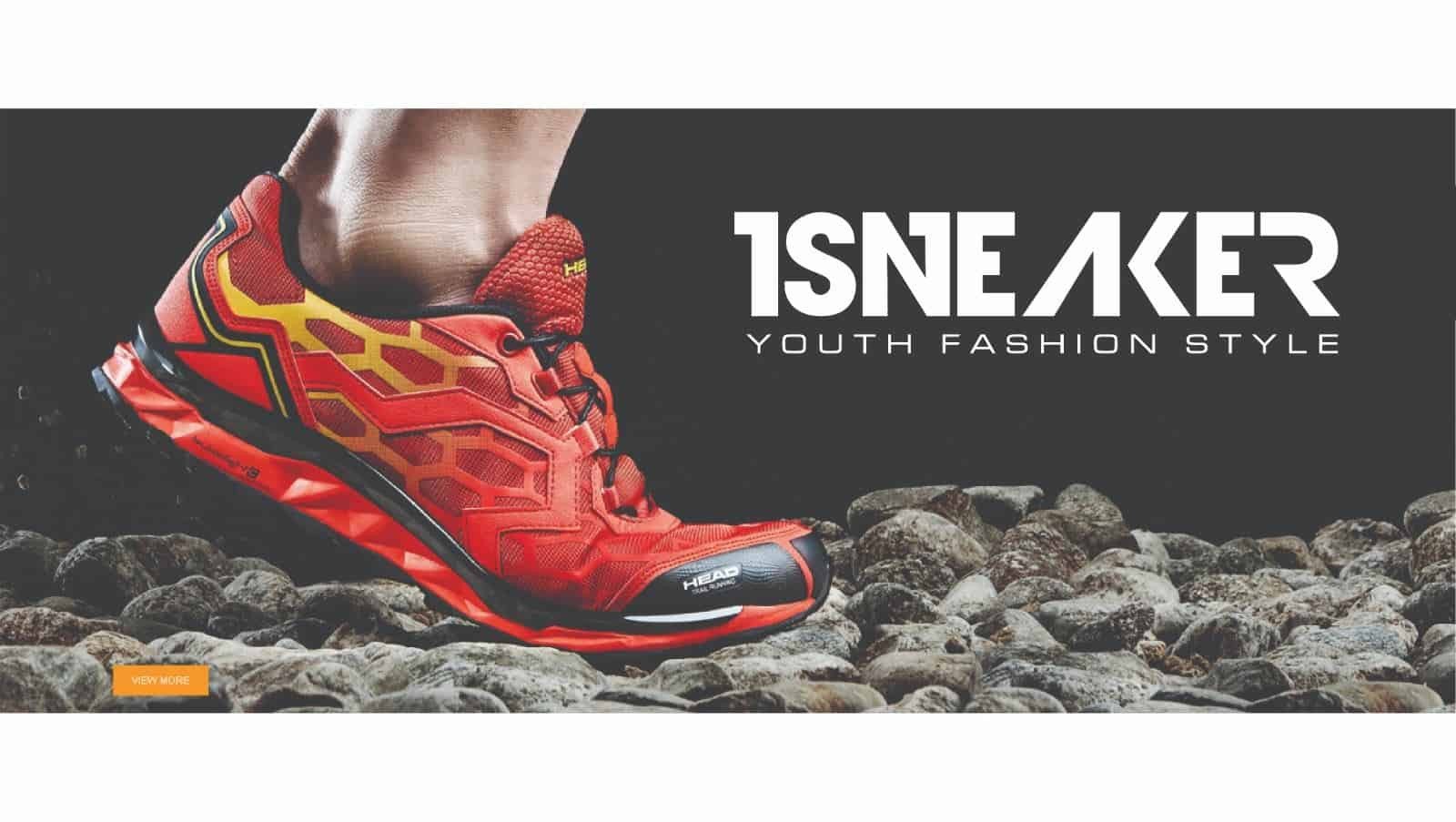 Hình ảnh cửa hàng giày sneaker tại Hồ Chí Minh, trưng bày nhiều loại giày thể thao trên kệ