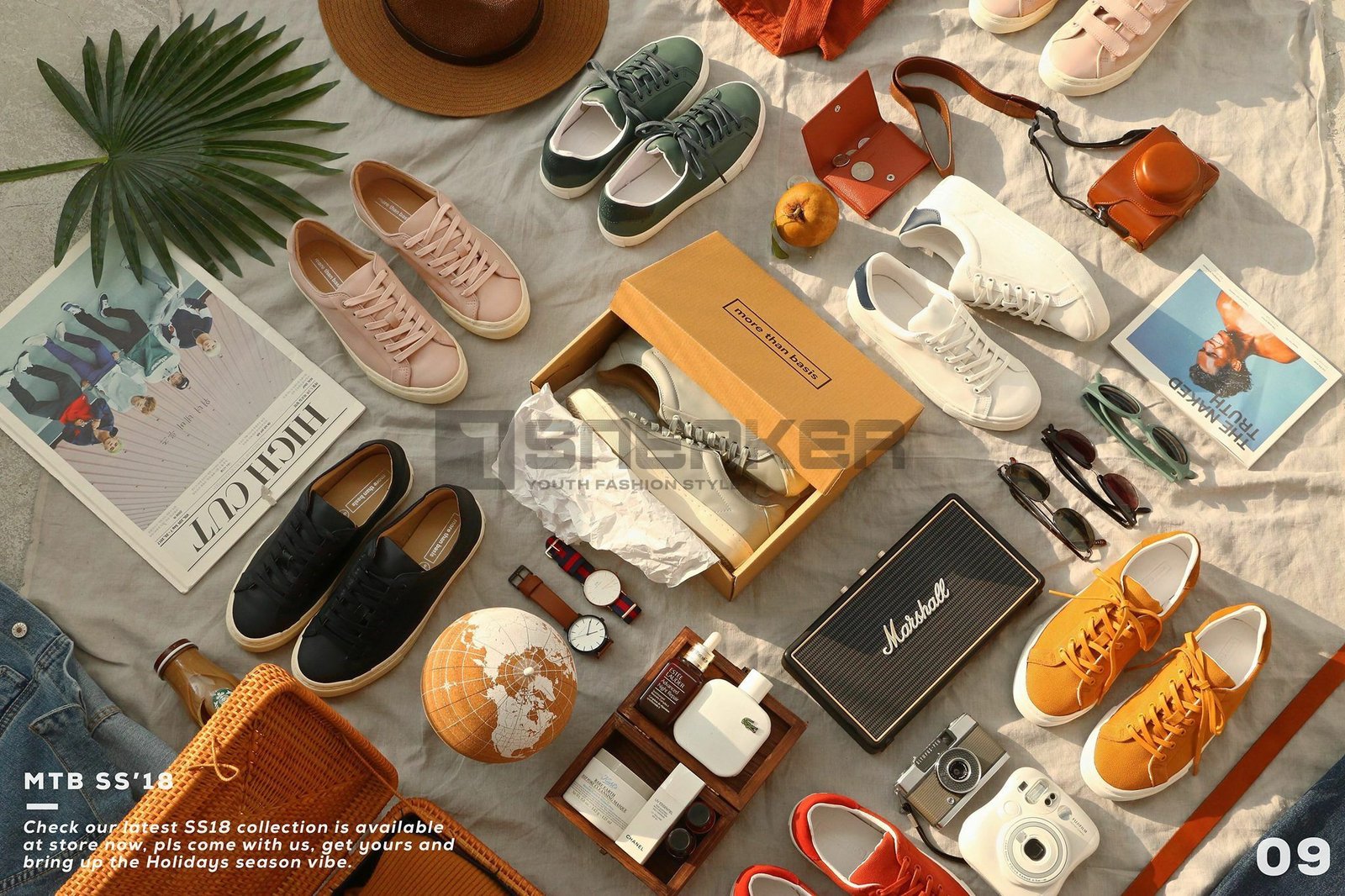 Hình ảnh một số mẫu giày sneaker thương hiệu được trưng bày tinh tế tại More Than Basis