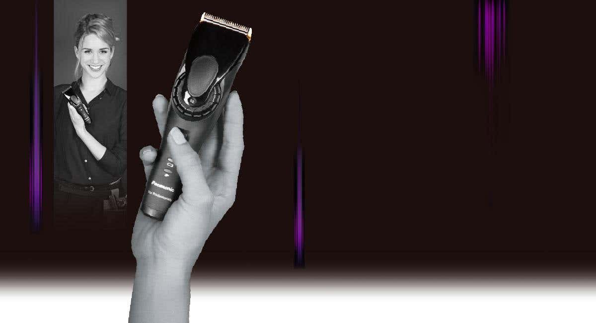 Hình ảnh tổng thể tông đơ cắt tóc Panasonic với thiết kế công thái học mỏng nhẹ, dễ dàng cầm nắm.