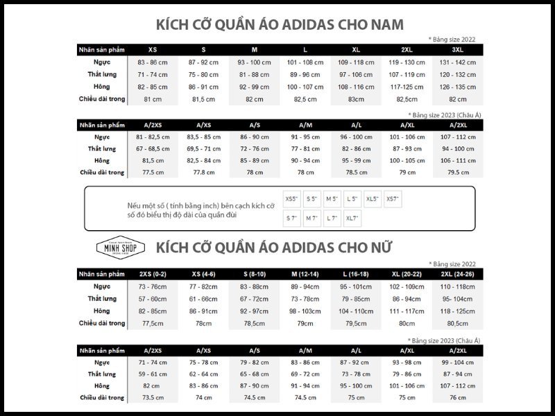 Hướng dẫn đo vòng ngực, eo, hông để xác định bảng size áo Adidas châu Á