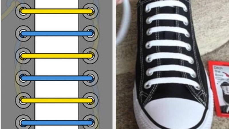 Hướng dẫn thắt dây giày sneaker giấu dây kiểu thẳng, mang đến sự tinh tế và gọn gàng