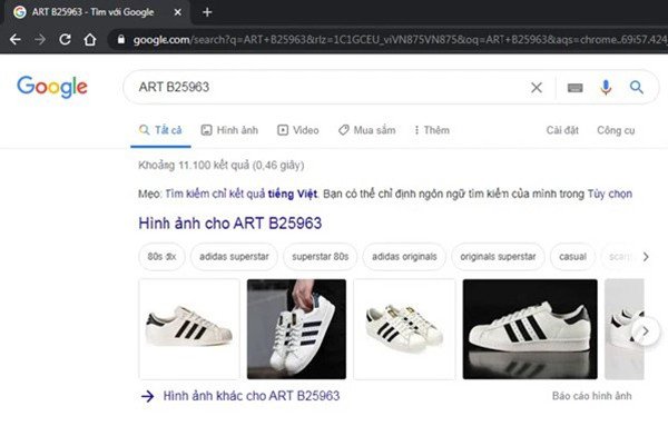 Hướng dẫn web check code giày Adidas qua mã sản phẩm