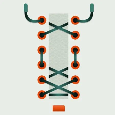 Kiểu luồn dây giày thoải mái cho mu bàn chân đầy