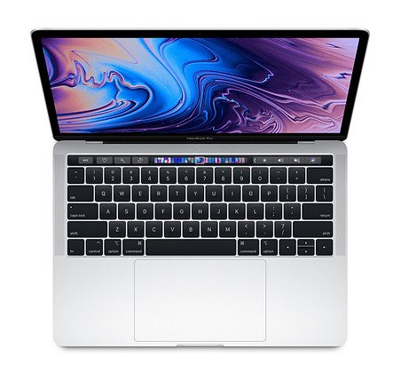 MacBook Pro 13 inch 2018 màu bạc với thanh Touch Bar