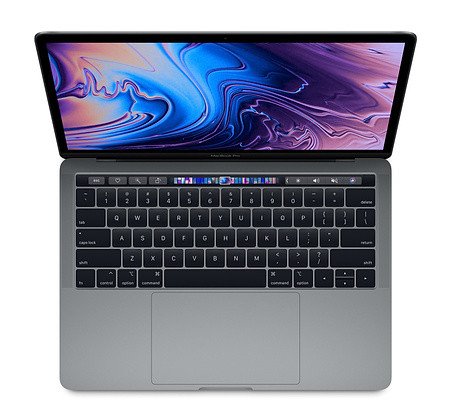 MacBook Pro 13 inch 2018 màu xám không gian, thể hiện thiết kế sang trọng