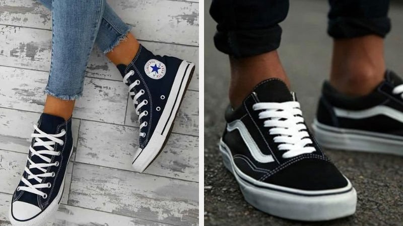 Người đang buộc giấu dây giày sneaker để tránh tuột và giữ sự gọn gàng khi di chuyển