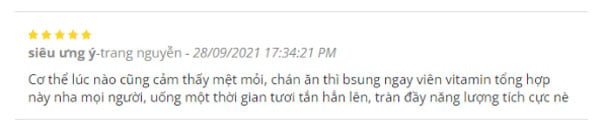 Phản hồi tích cực từ người dùng về hiệu quả của vitamin tổng hợp DHC cho người lớn.