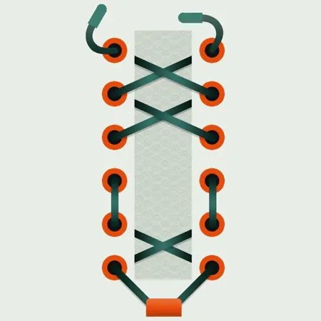 Phần vòm chân cao sẽ trở nên dễ chịu hơn với cách cột dây giày đẹp này