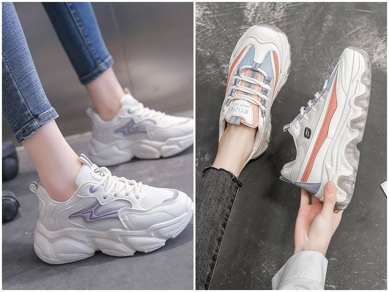 Phong cách áo dài cách tân kết hợp giày sneaker khỏe khoắn
