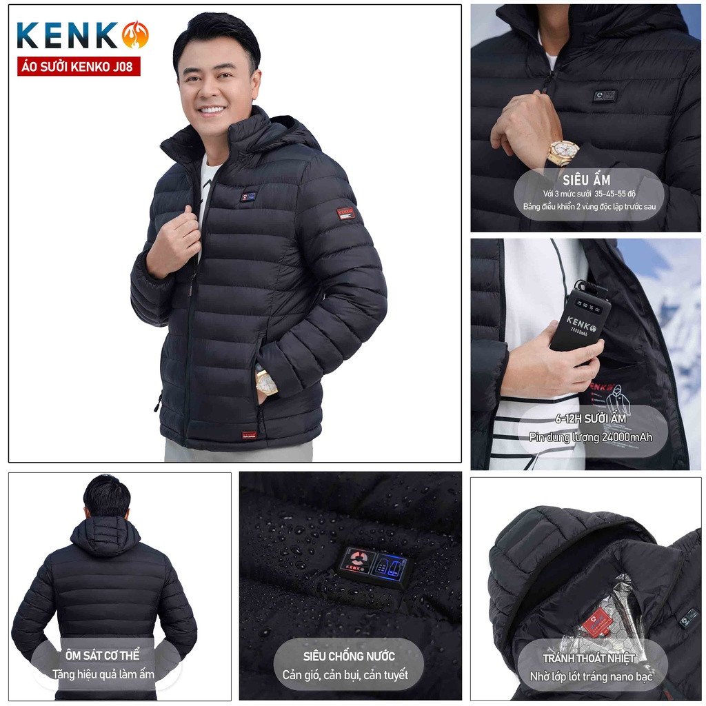 pin áo khoác sưởi ấm dung lượng lớn