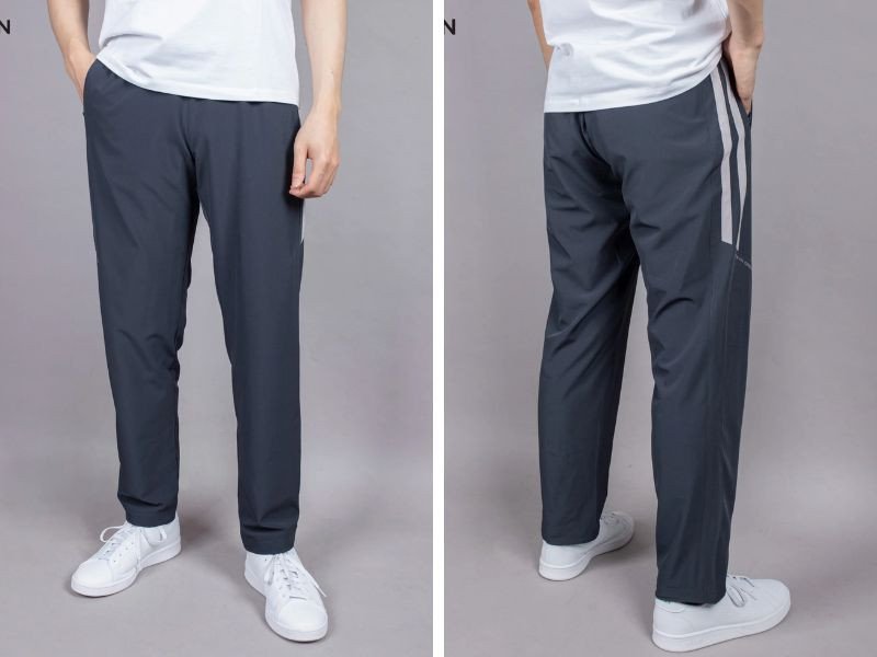 Quần gió nam Adidas ống suông màu đen, phong cách thể thao năng động