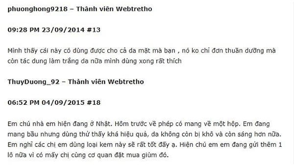 Review kem xanh Nhật Bản