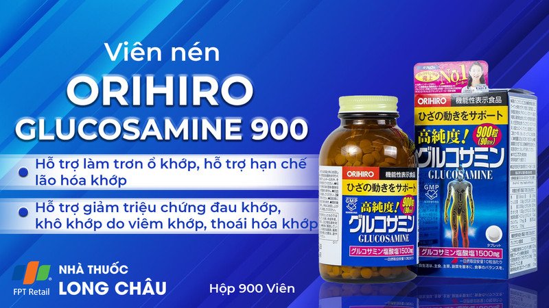 Sản phẩm glucosamine Nhật 900 viên Orihiro chăm sóc sức khỏe xương khớp toàn diện