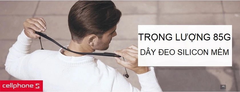 Thiết kế công thái học và phần đeo cổ của tai nghe Sony WI-1000XM2