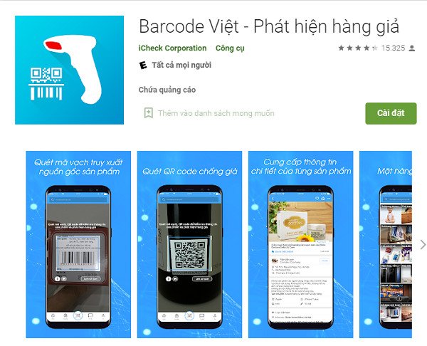 Ứng dụng Barcode Việt với khả năng nhận diện nhiều loại mã vạch Việt Nam