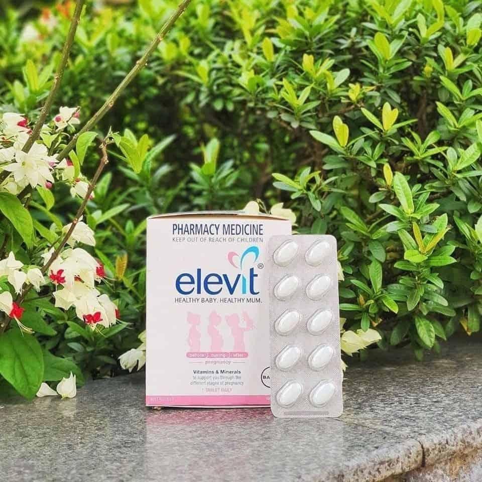 Viên uống Elevit bổ sung acid folic cho bà bầu