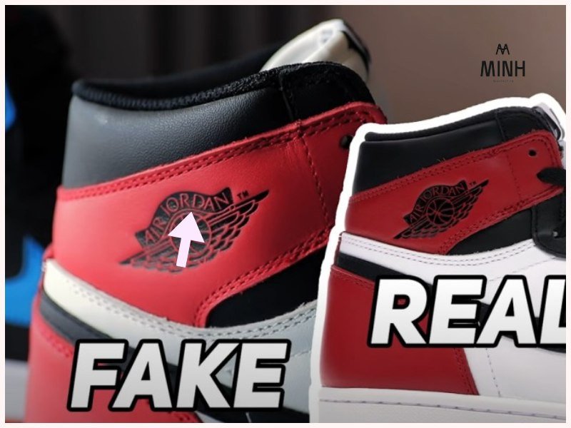 Chi tiết logo Wings và chữ JORDAN trên giày chính hãng, giúp bạn check giày Jordan có thật