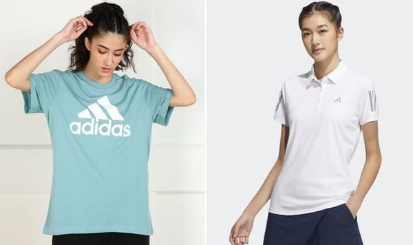 Cô gái mặc áo thun adidas nữ