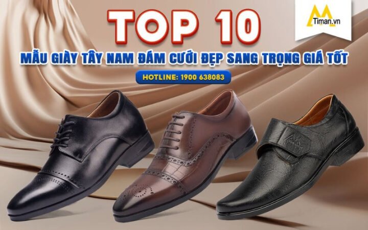 Giày tây nam cao cấp màu đen sang trọng phù hợp cho đám cưới