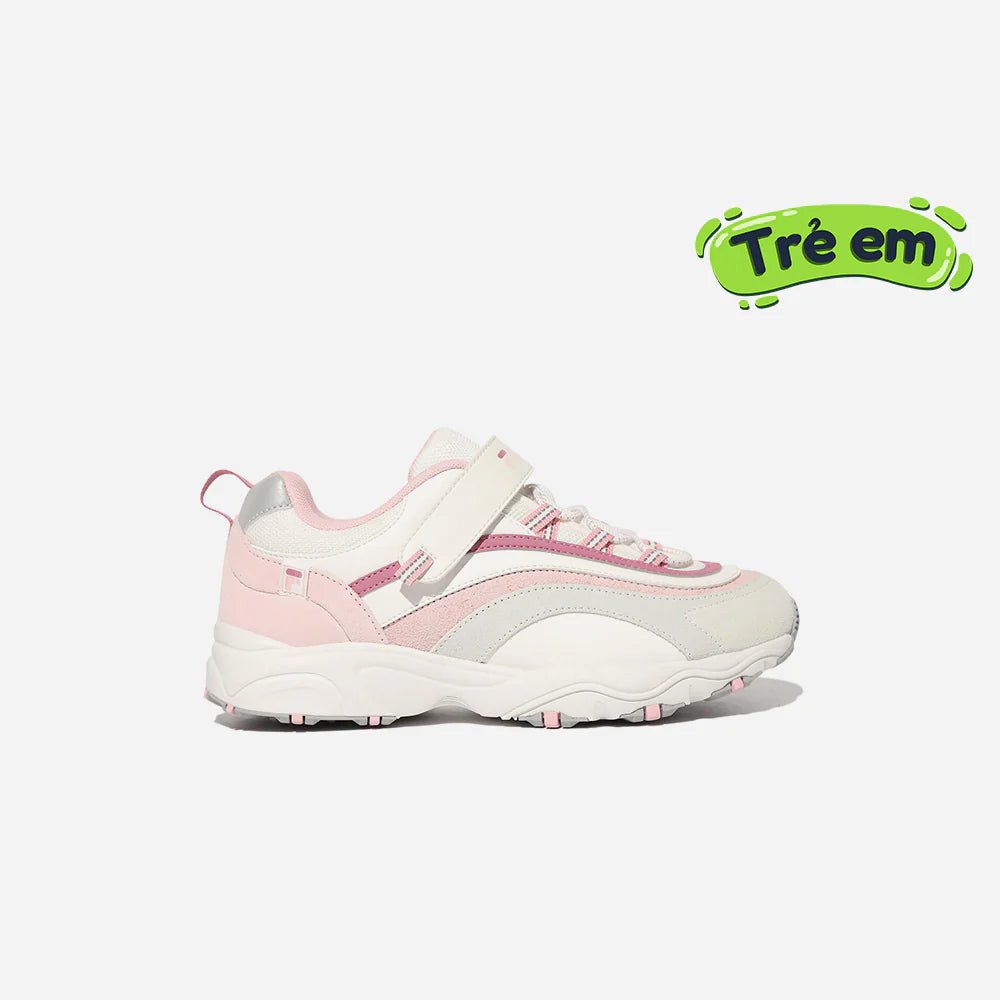 Mẫu giày sneaker trẻ em Fila Raymount màu hồng, phong cách thời trang đường phố cá tính.