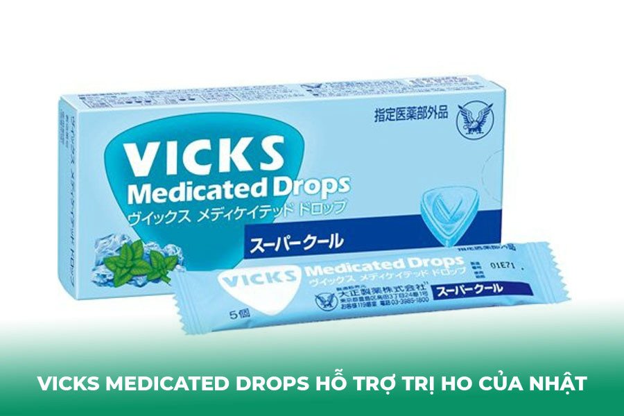 Vicks Medicated Drops hỗ trợ trị ho của Nhật